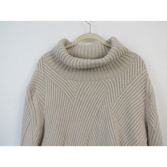Rag & Bone Small Cream Merino Wool Turtleneck Sweater Textured Thick Cozy 100% - Picture 3 of 8